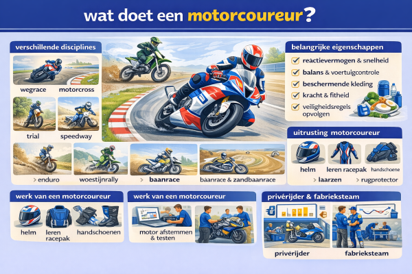 Alles over het beroep motorcoureur Wat doet een motorcoureur
